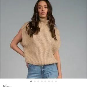 Elan Beige chunky sweater vest